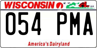 WI license plate 054PMA