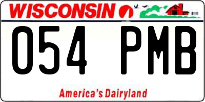 WI license plate 054PMB