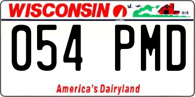 WI license plate 054PMD