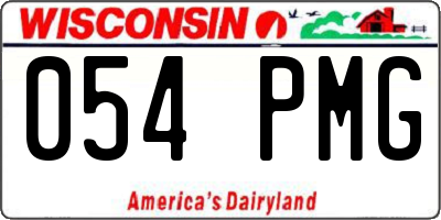 WI license plate 054PMG