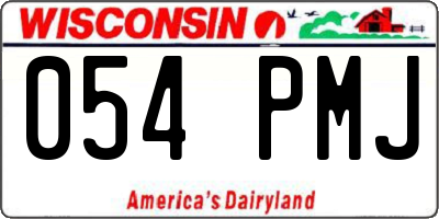 WI license plate 054PMJ