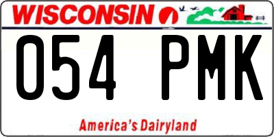 WI license plate 054PMK