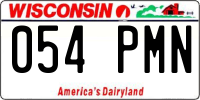 WI license plate 054PMN