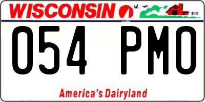 WI license plate 054PMO
