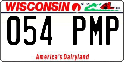 WI license plate 054PMP