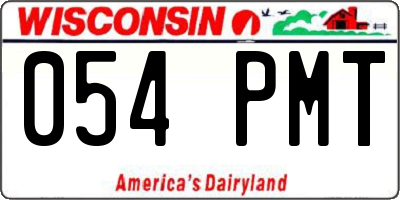 WI license plate 054PMT