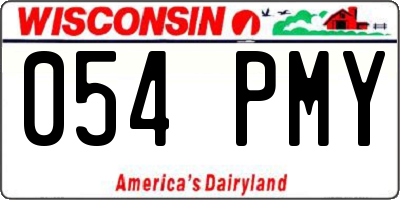 WI license plate 054PMY