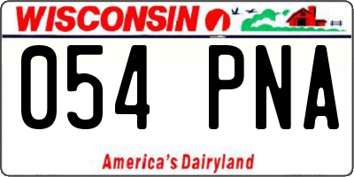 WI license plate 054PNA