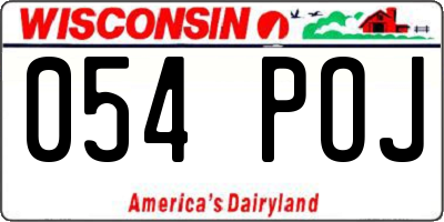 WI license plate 054POJ