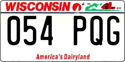 WI license plate 054PQG