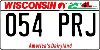 WI license plate 054PRJ