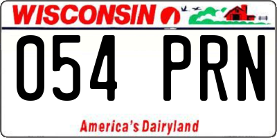 WI license plate 054PRN