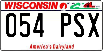 WI license plate 054PSX