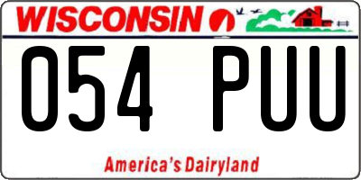 WI license plate 054PUU