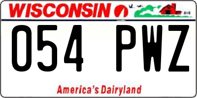 WI license plate 054PWZ