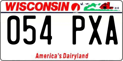 WI license plate 054PXA
