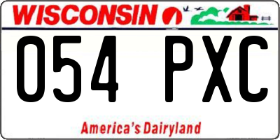 WI license plate 054PXC