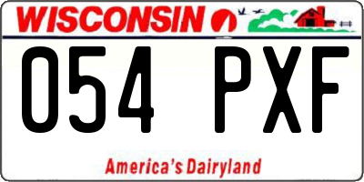 WI license plate 054PXF