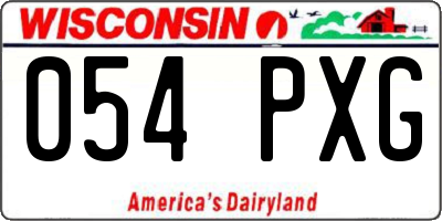 WI license plate 054PXG