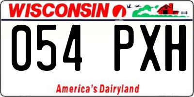 WI license plate 054PXH