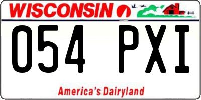 WI license plate 054PXI