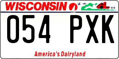 WI license plate 054PXK