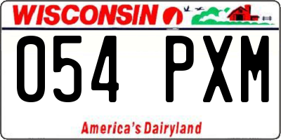 WI license plate 054PXM