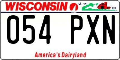 WI license plate 054PXN