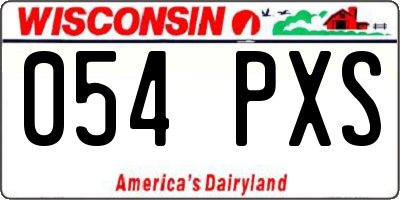 WI license plate 054PXS