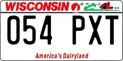 WI license plate 054PXT