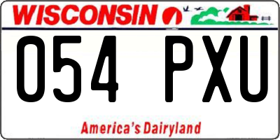 WI license plate 054PXU