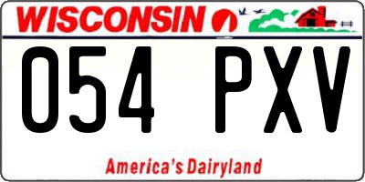 WI license plate 054PXV