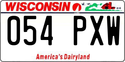 WI license plate 054PXW