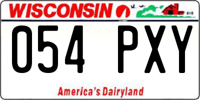 WI license plate 054PXY