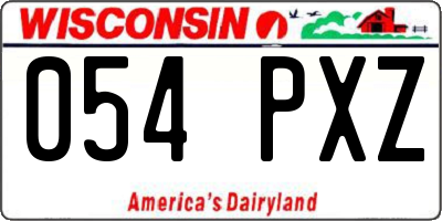 WI license plate 054PXZ