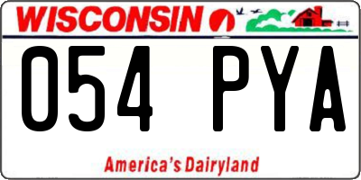 WI license plate 054PYA