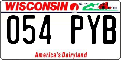 WI license plate 054PYB