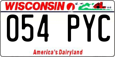WI license plate 054PYC