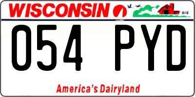 WI license plate 054PYD