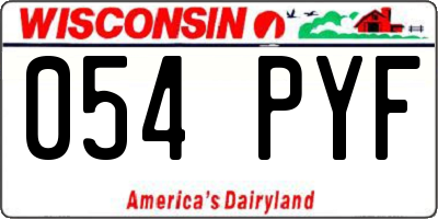 WI license plate 054PYF