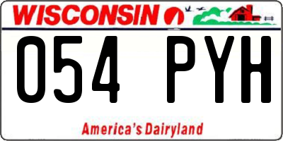 WI license plate 054PYH