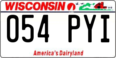 WI license plate 054PYI