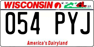 WI license plate 054PYJ