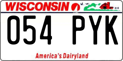 WI license plate 054PYK