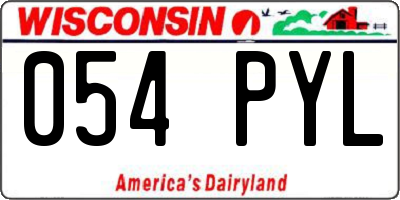 WI license plate 054PYL