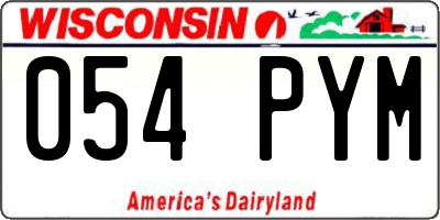 WI license plate 054PYM