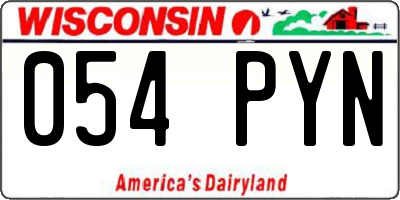WI license plate 054PYN