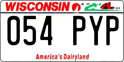 WI license plate 054PYP