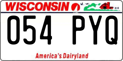 WI license plate 054PYQ
