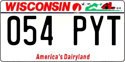 WI license plate 054PYT